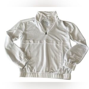 Zyia White Quarter-Zip Pullover